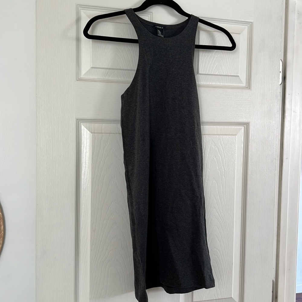 Charcoal high neck racer back dress